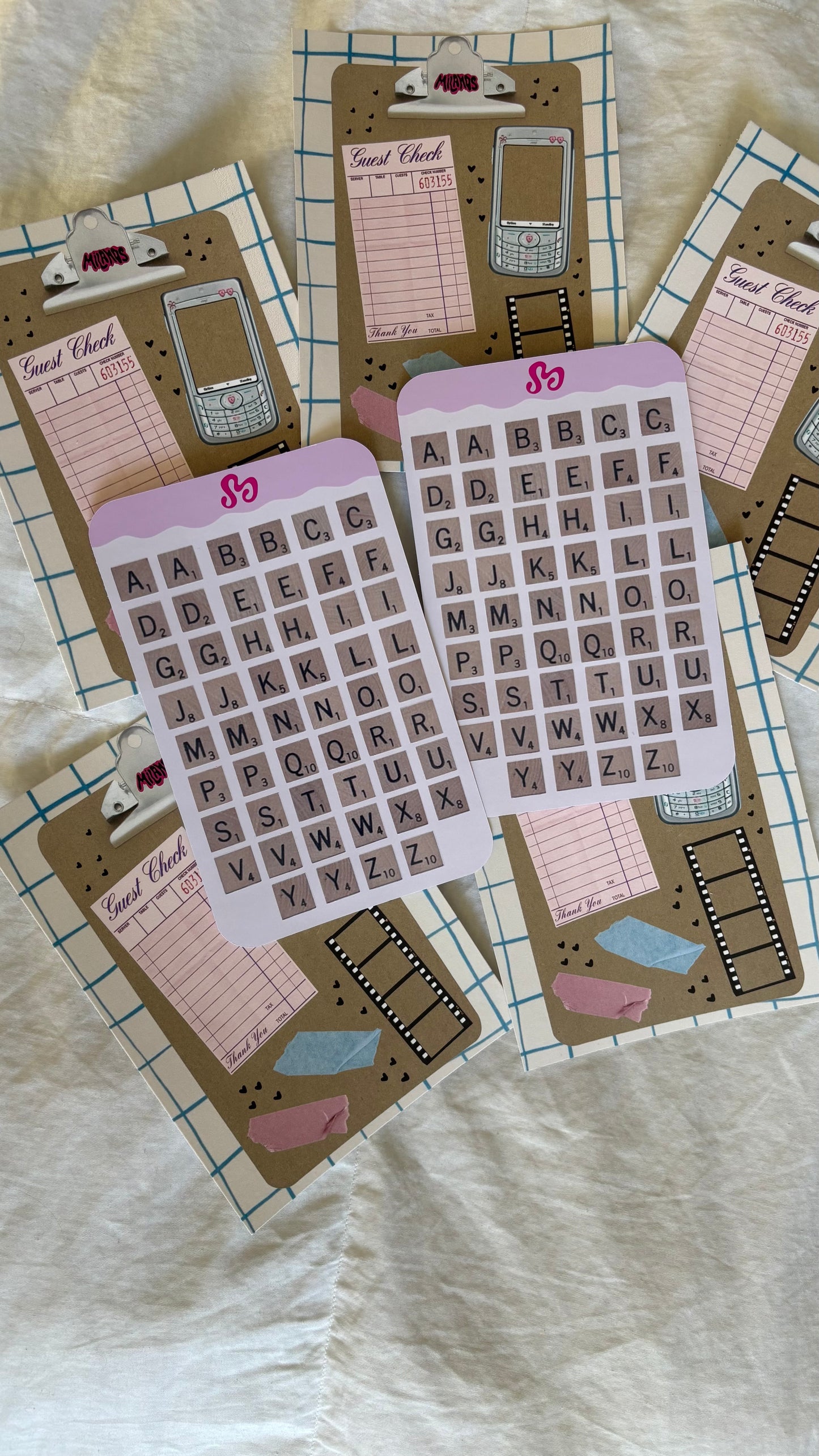Scrabble letters sticker sheet