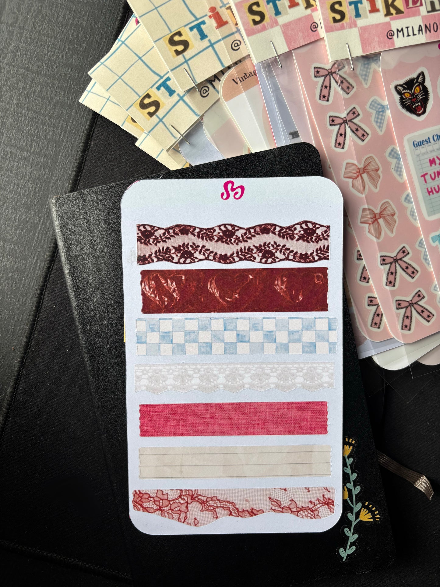 Washi tape strips stickers sheet