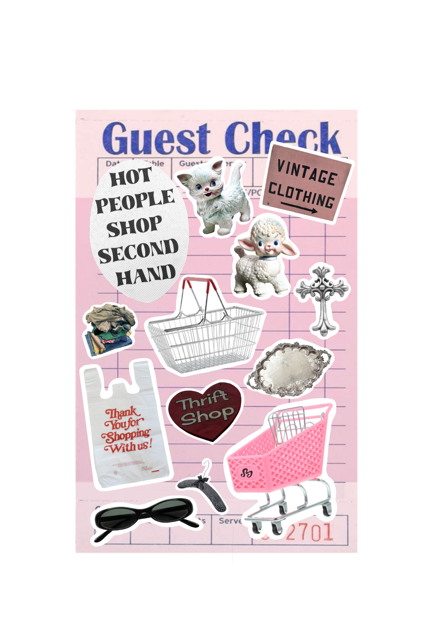 Thrift goddess sticker sheet