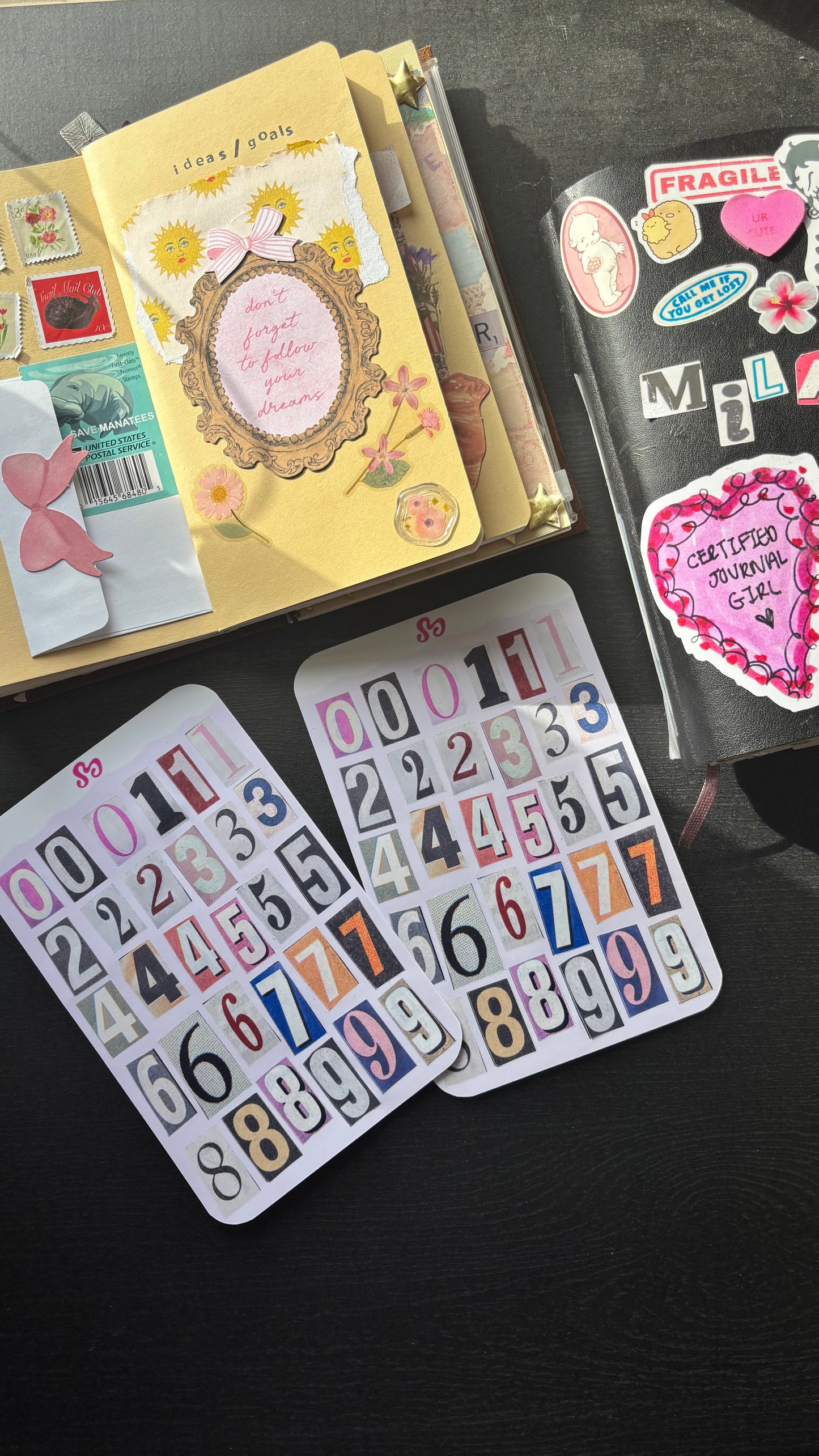 Vintage numbers sticker sheet