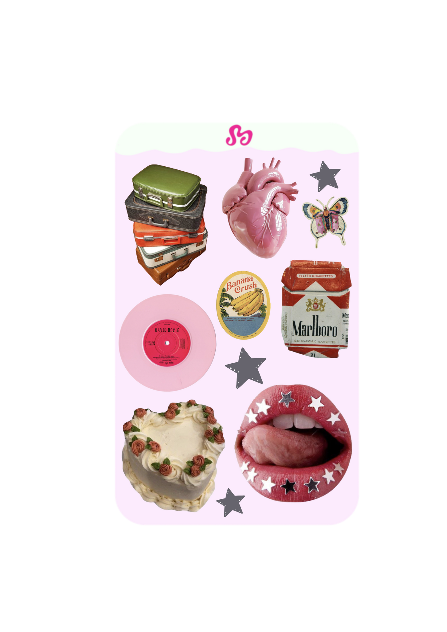 Grunge era stickers sheet