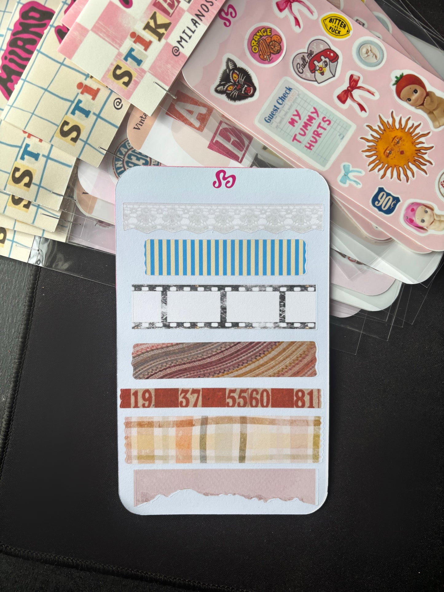 Washi tape strips stickers sheet