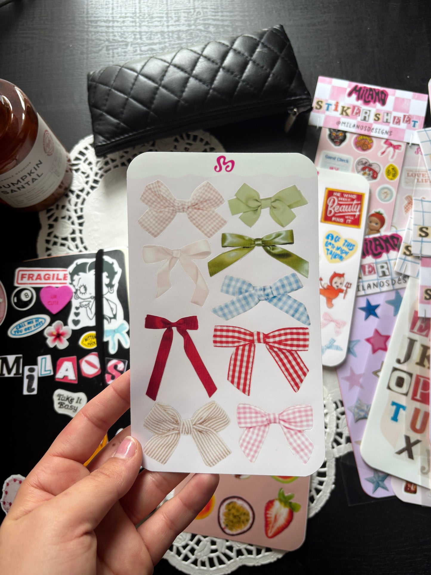 Cutzie bows sticker sheet