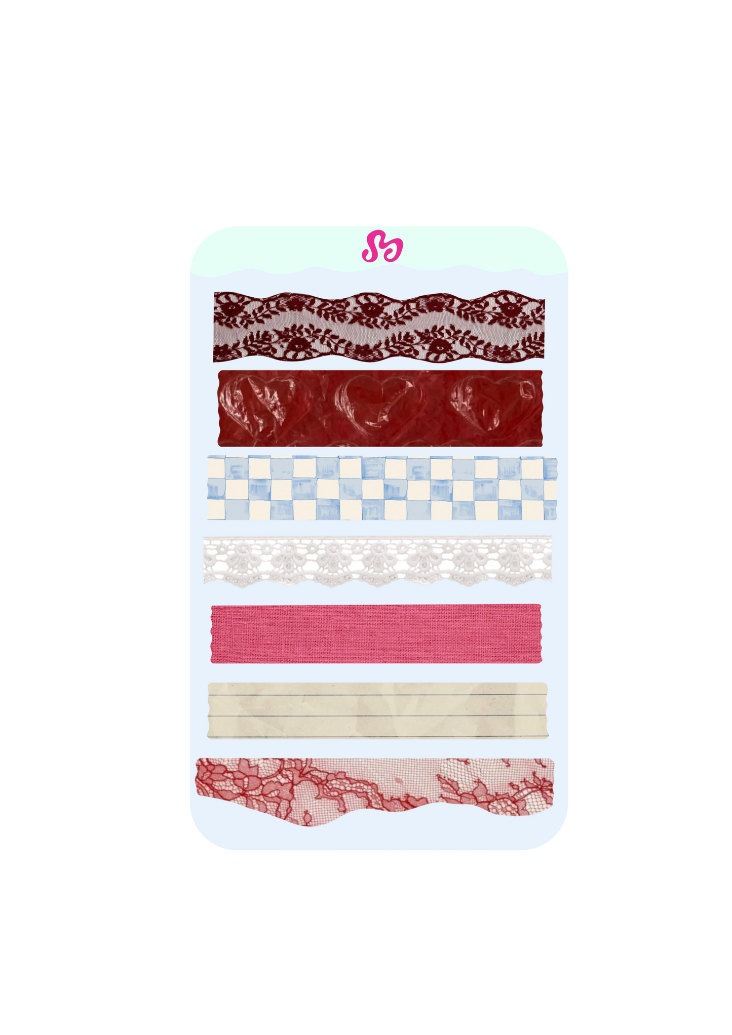 Washi tape strips stickers sheet