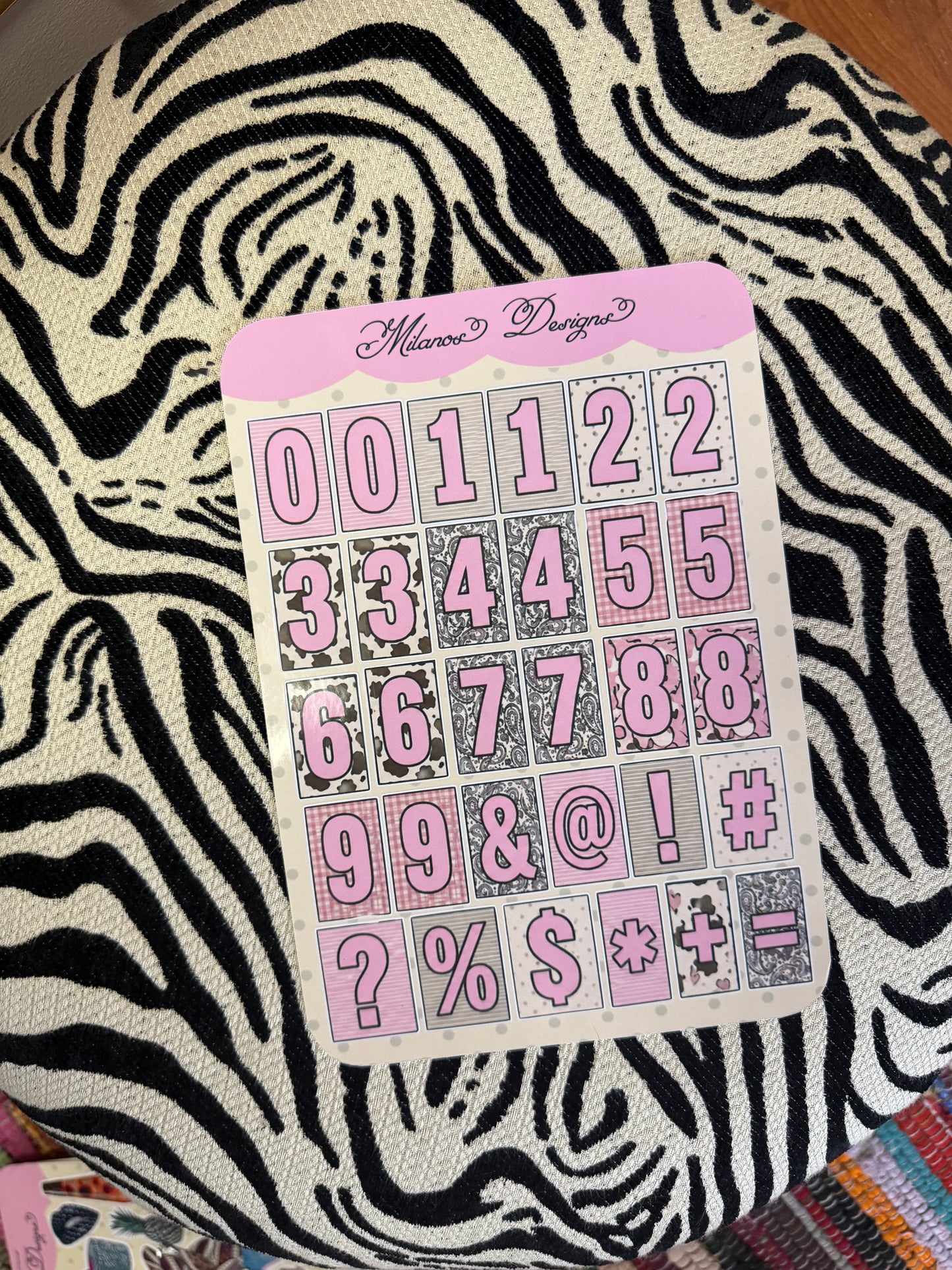 Cutezy Numbers sticker sheet