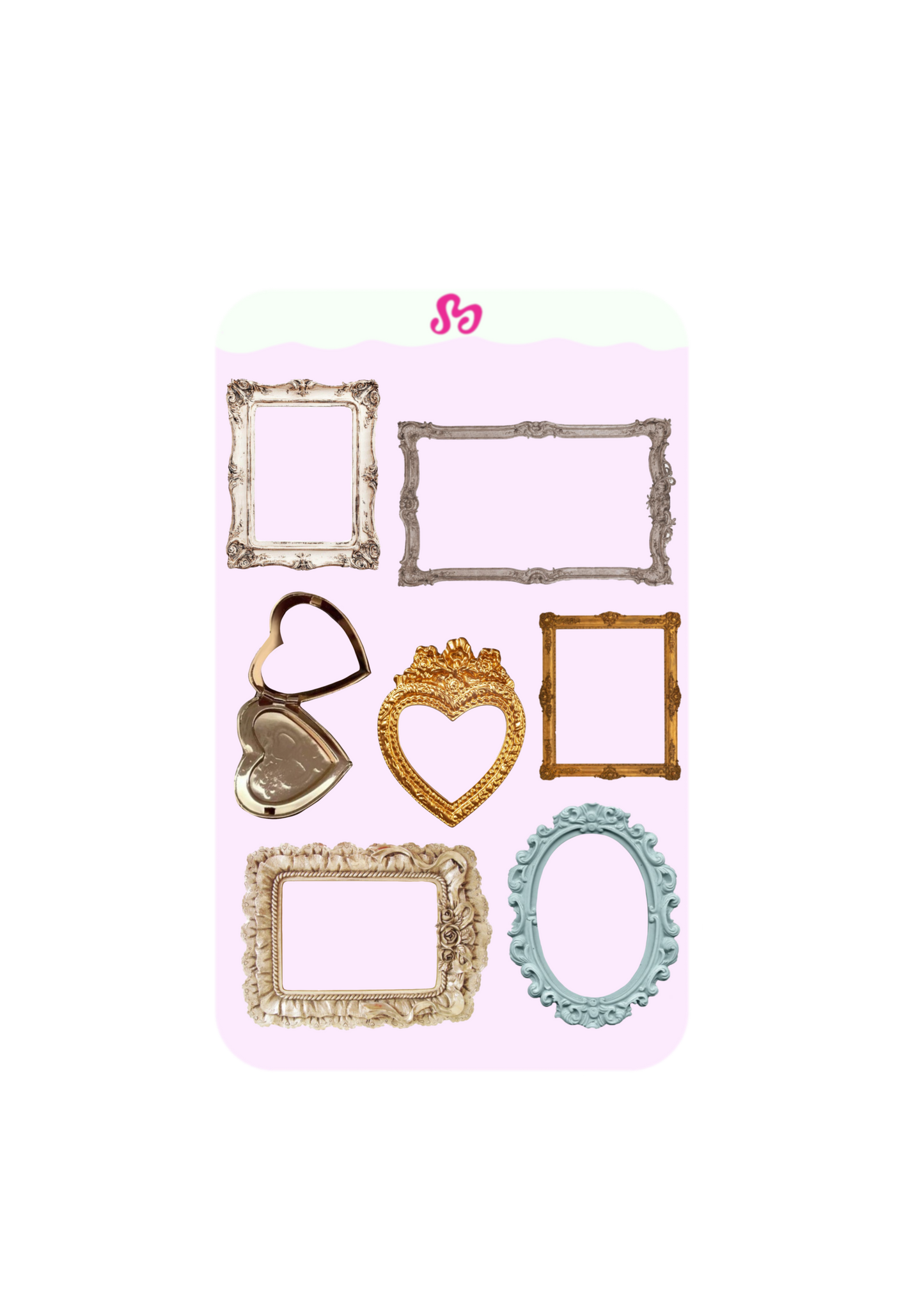Vintage frames stickers sheet