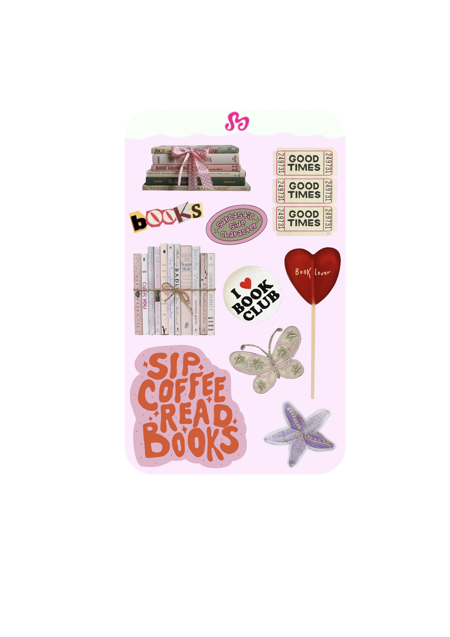 Book lover sticker sheet