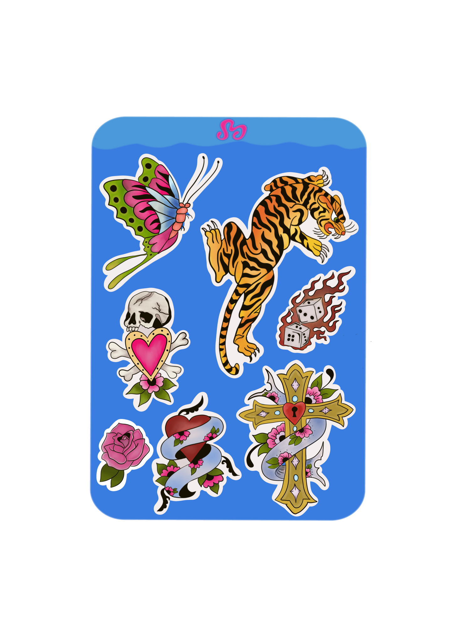XL Y2K party sticker sheet