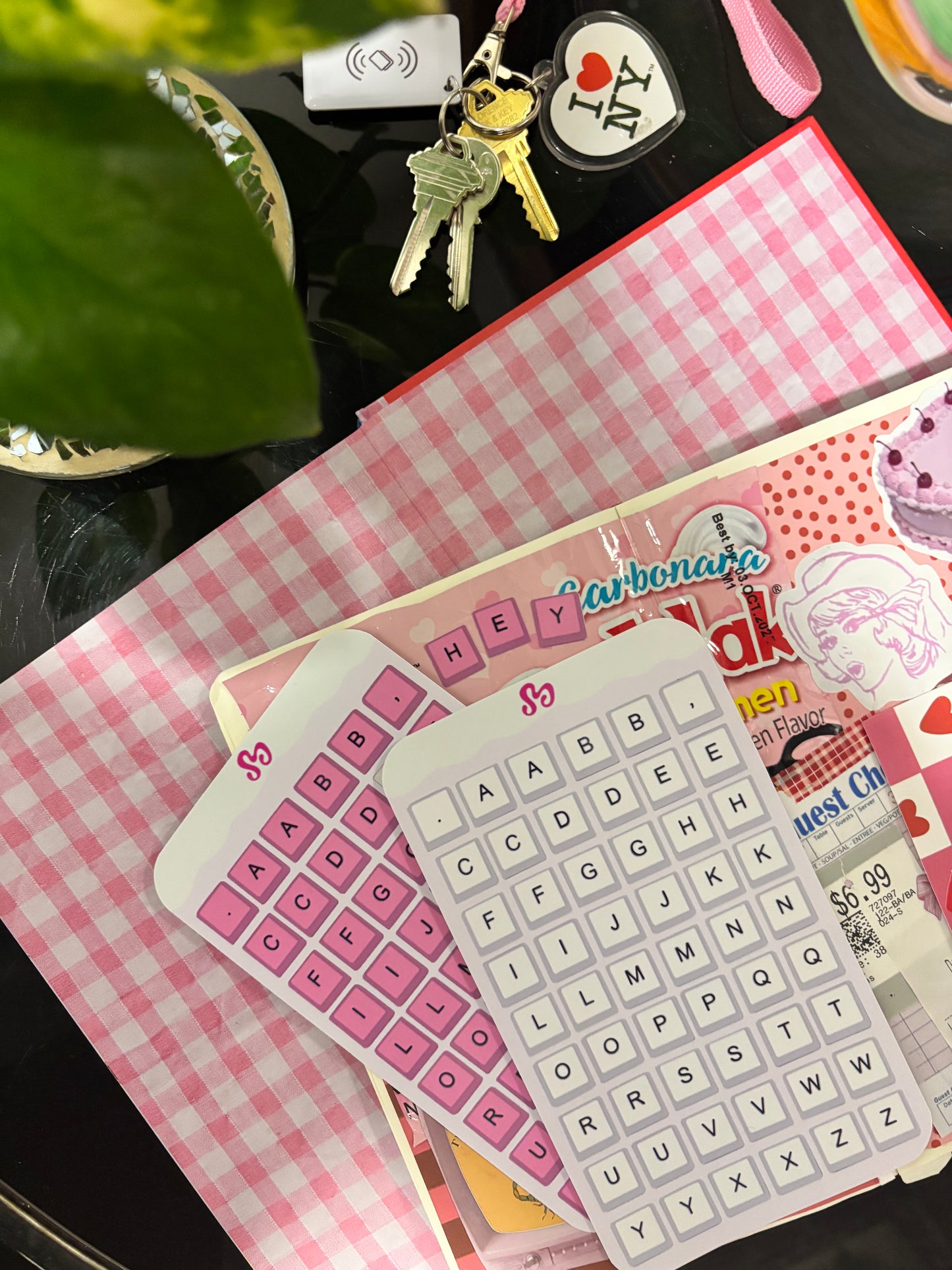 Vintage keyboard letter sticker sheet