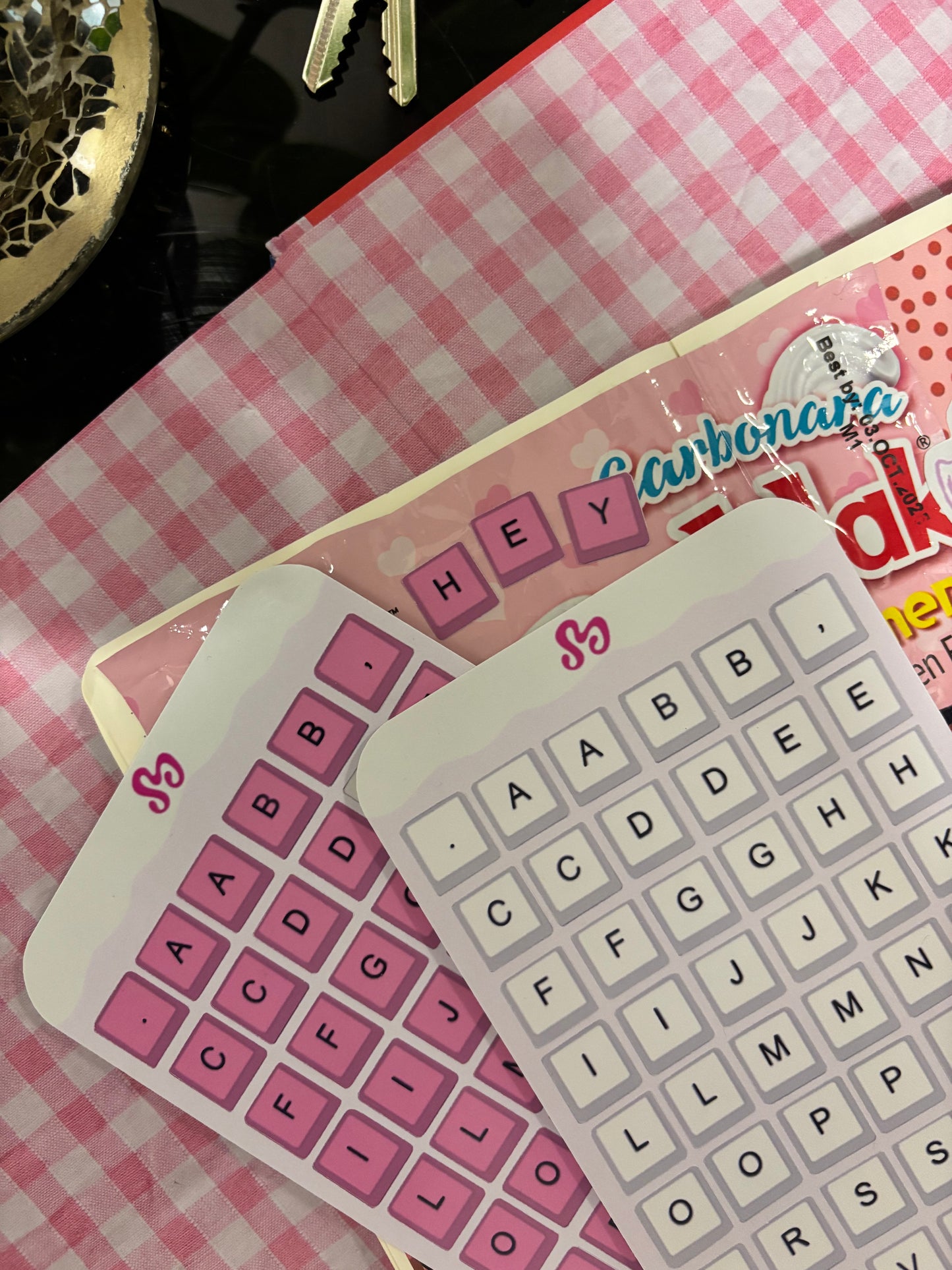 Vintage keyboard letter sticker sheet