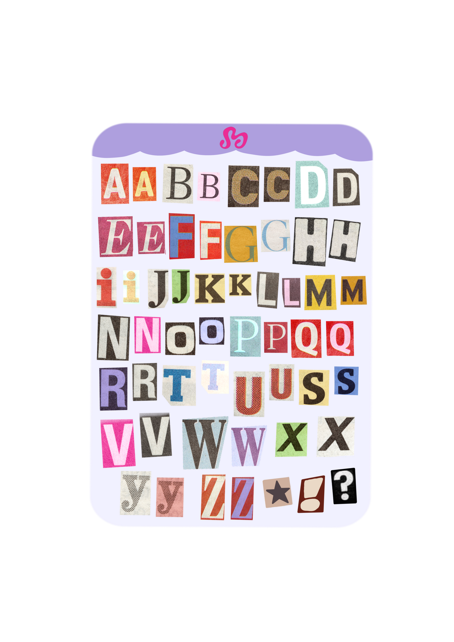 Ransom letters sticker sheet