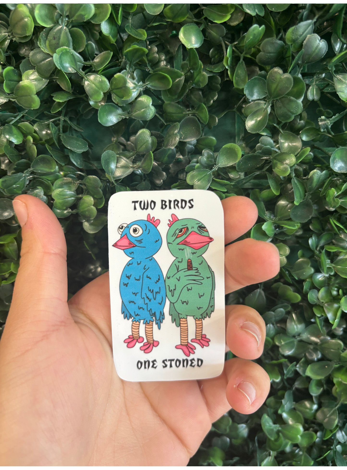 "Two Birds One Stoned" Sticker