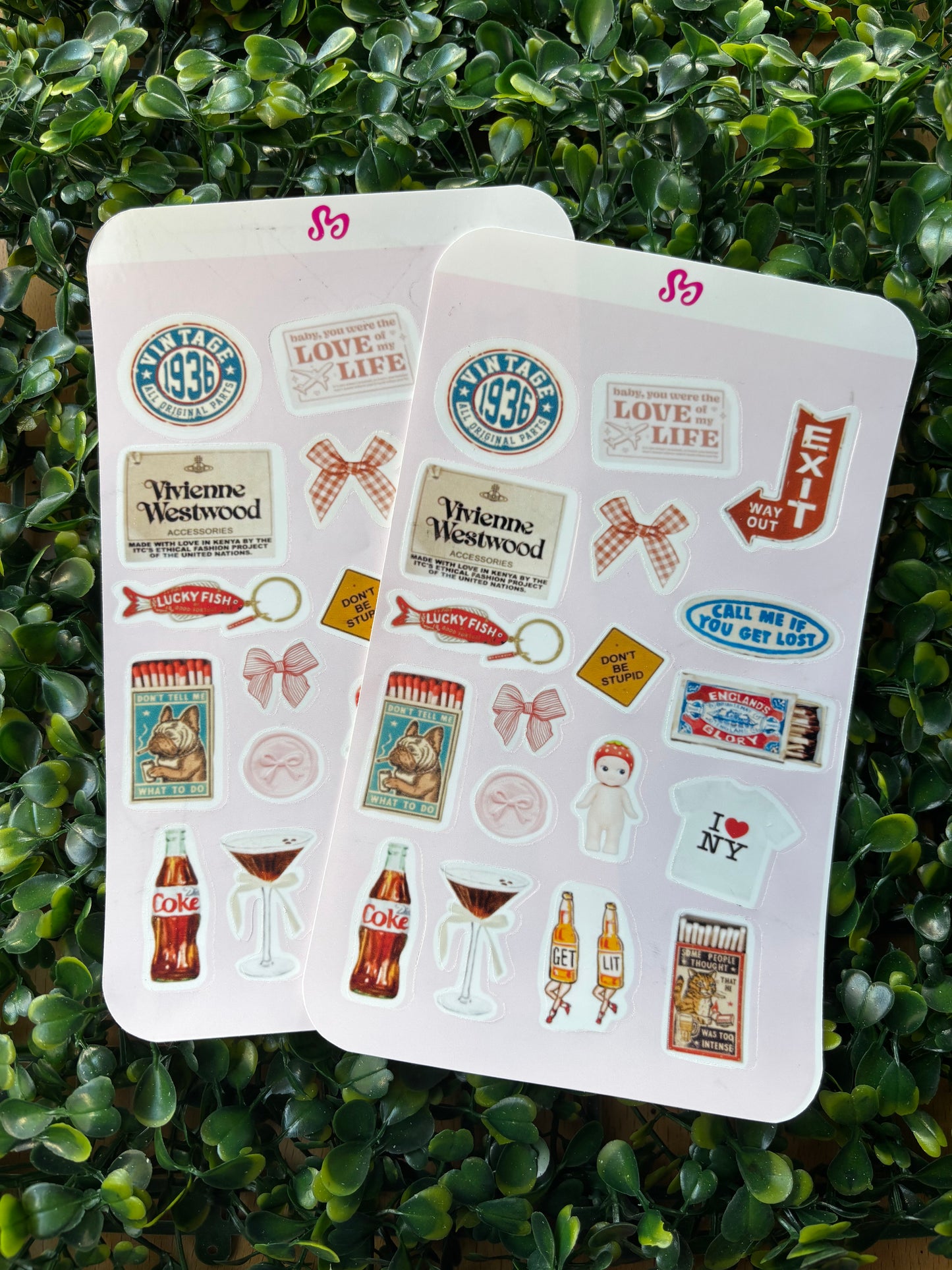 Vintage sticker sheet