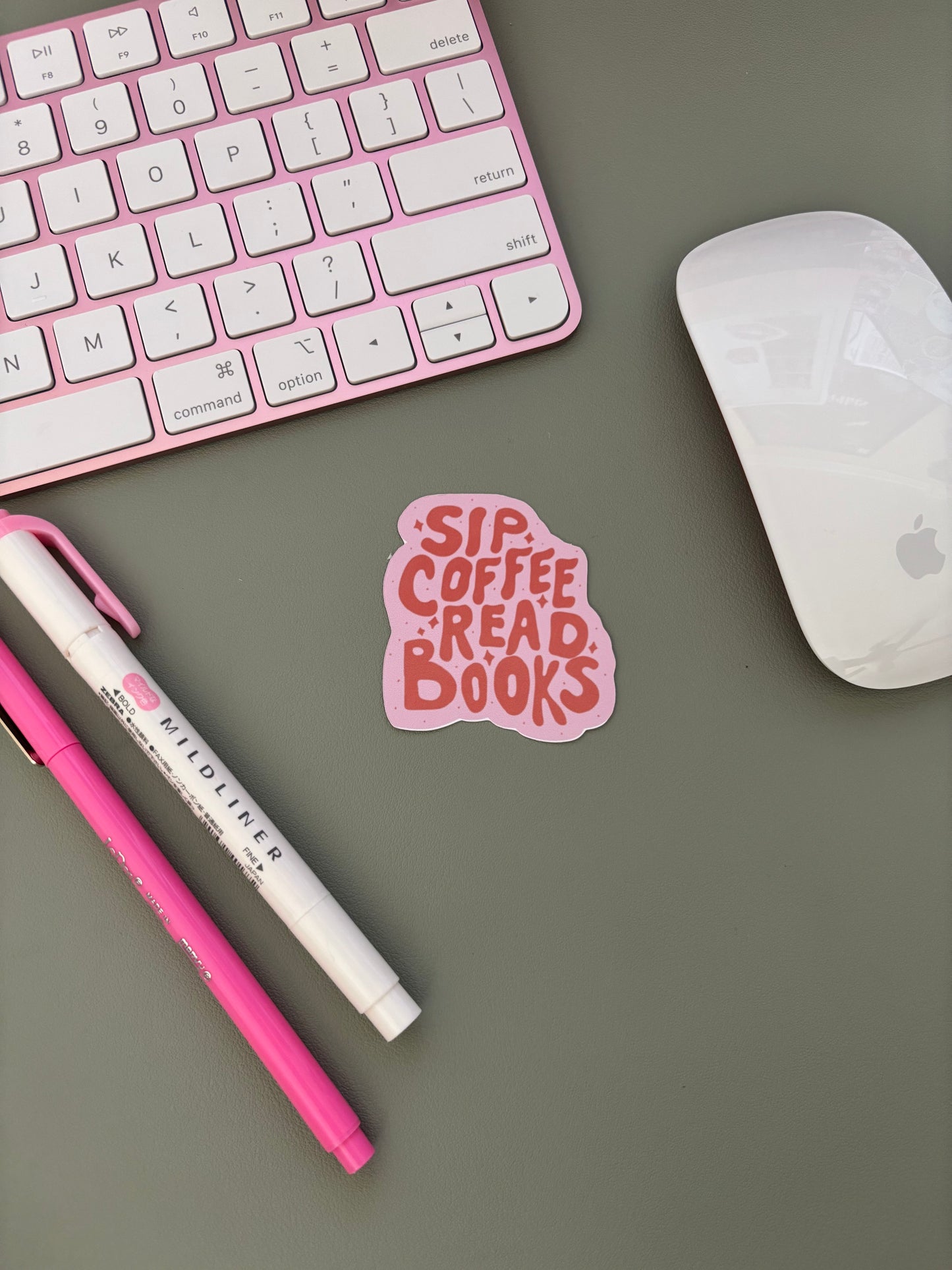 sip coffee read books sticker