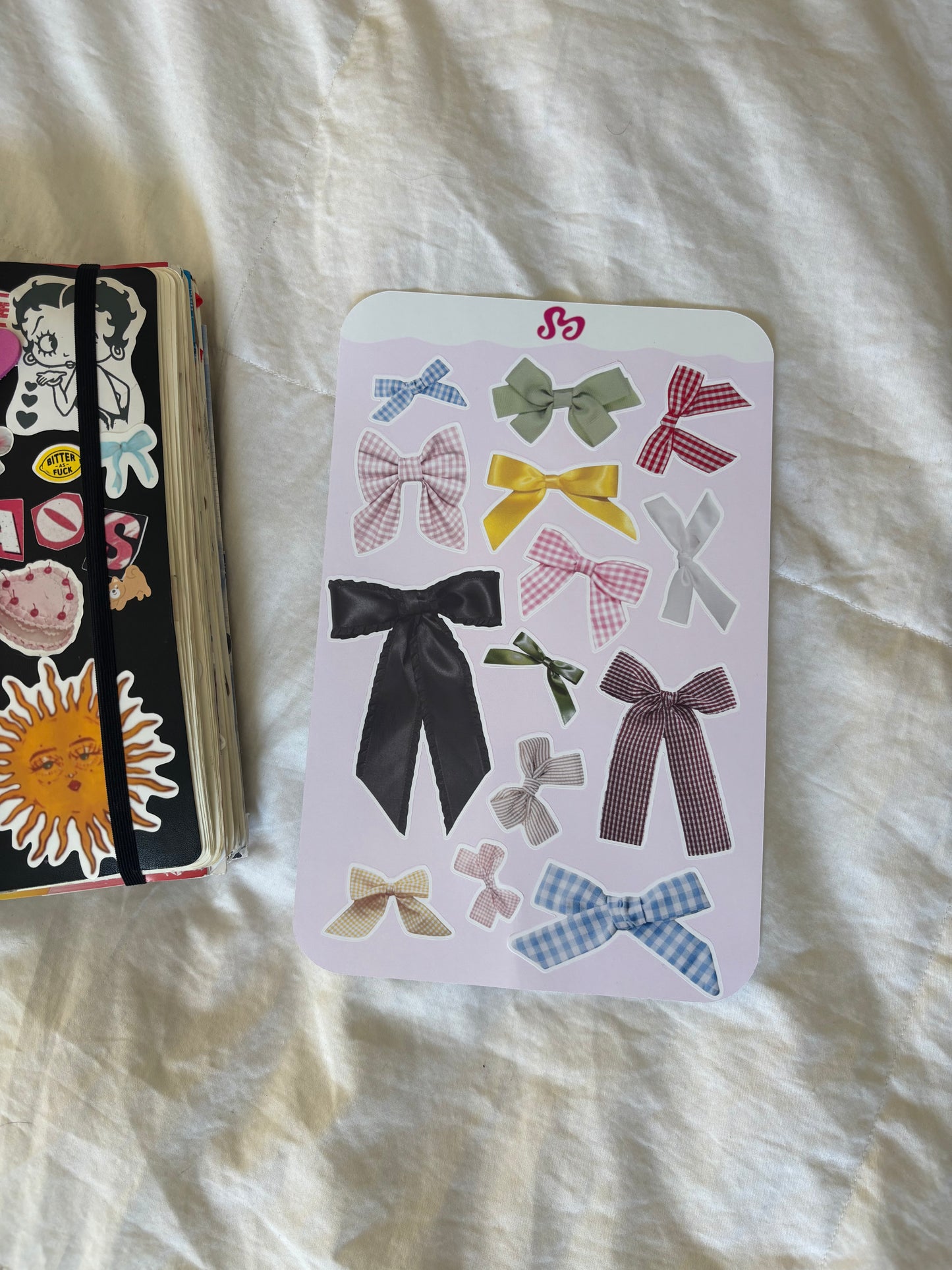 XL bow sticker sheet