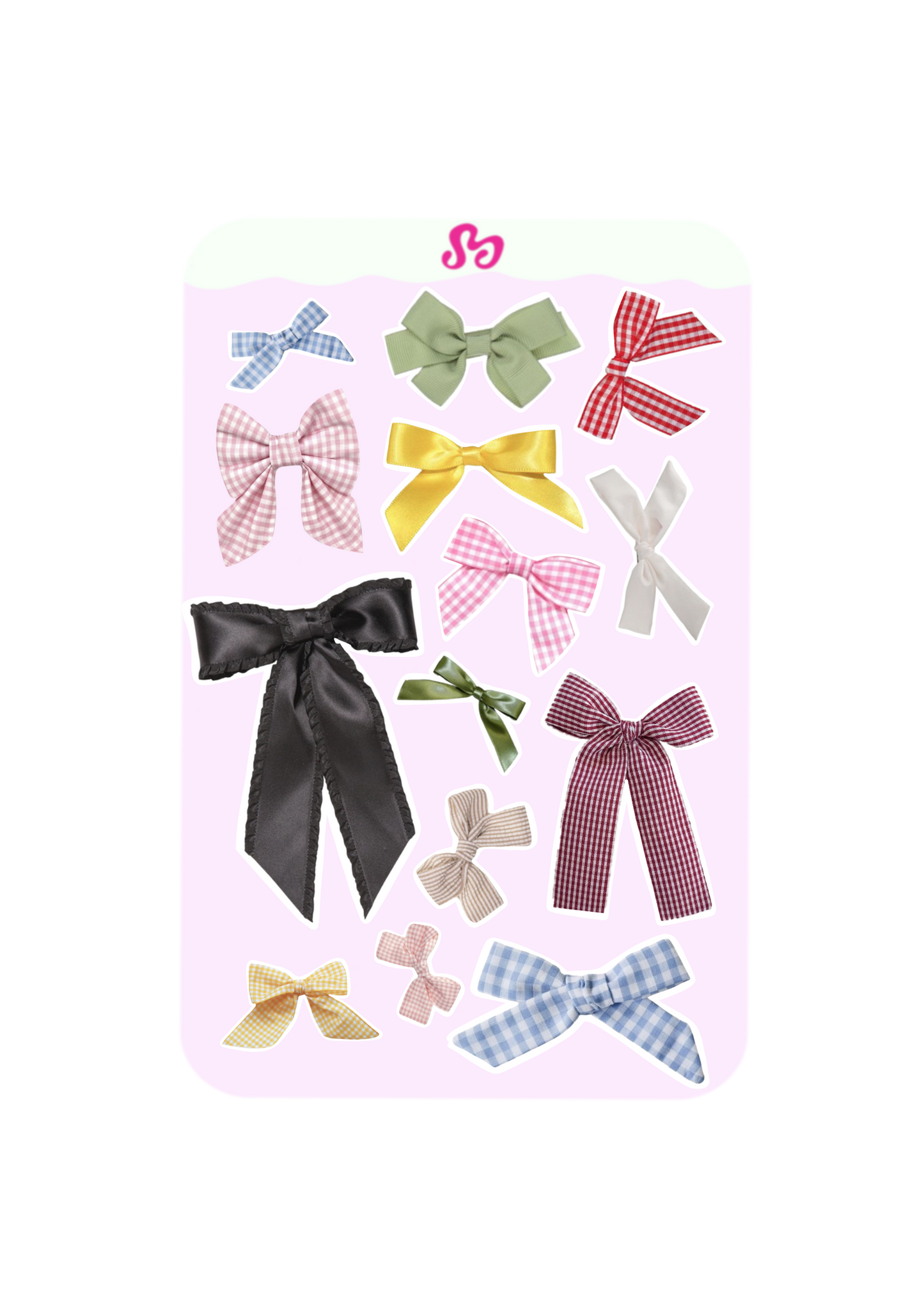 XL bow sticker sheet