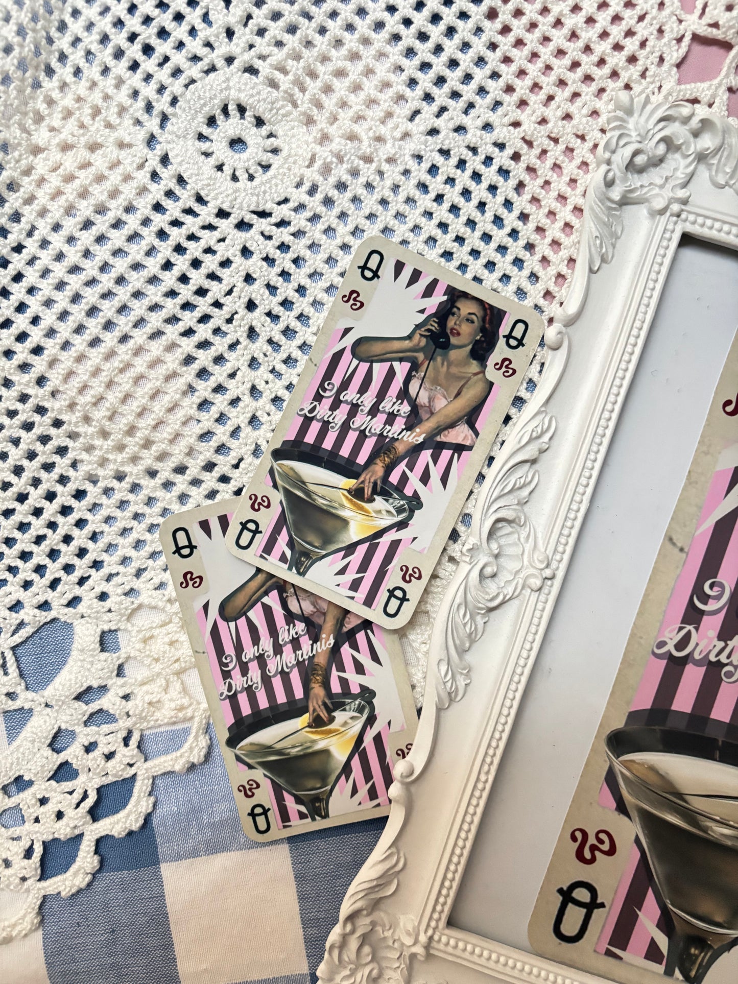 Dirty Martinis playing card stickers