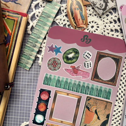 Vintage scrap sticker sheet