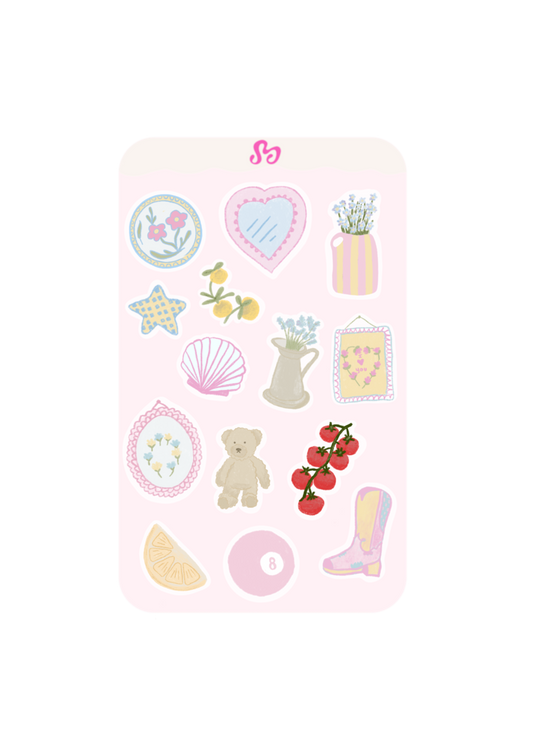 Soft girl sticker sheet