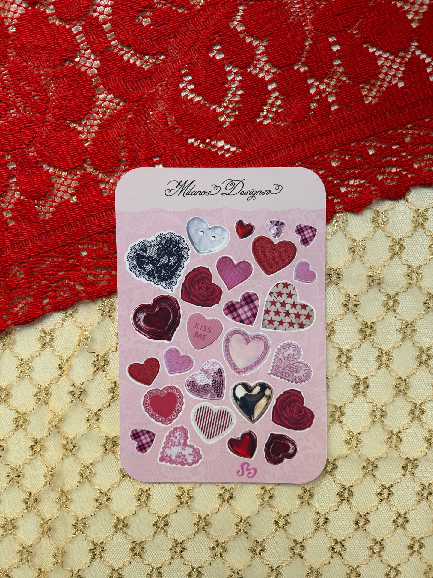 Hearts everywhere sticker sheet