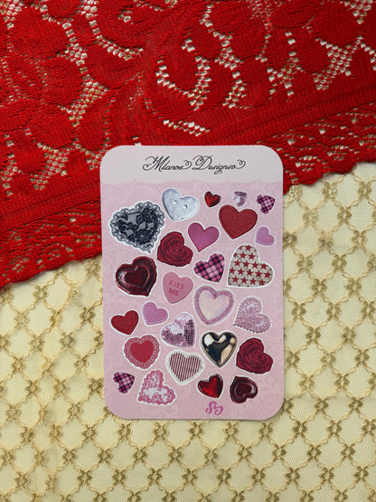 Hearts everywhere sticker sheet