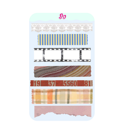 Washi tape strips stickers sheet