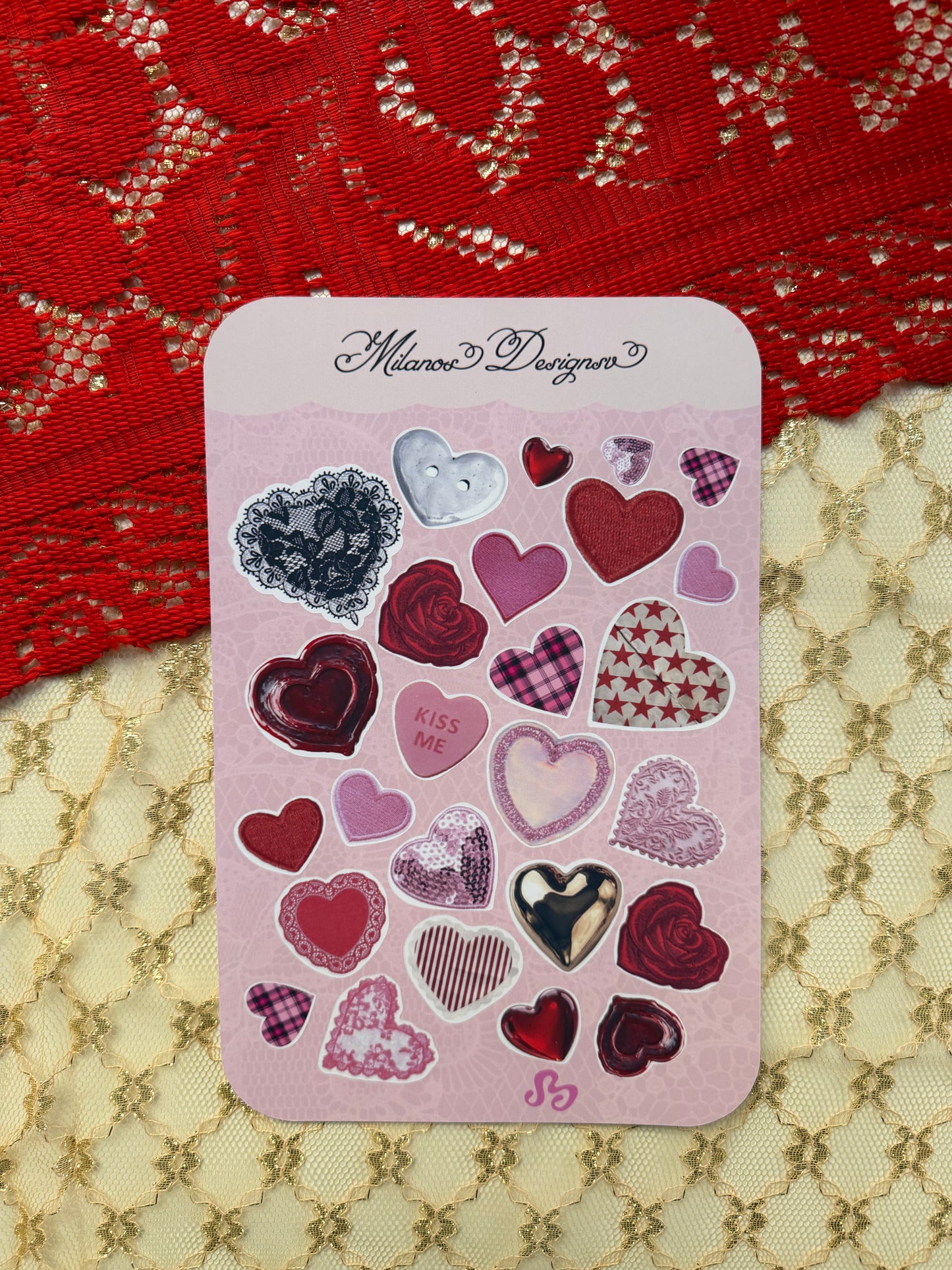 Hearts everywhere sticker sheet