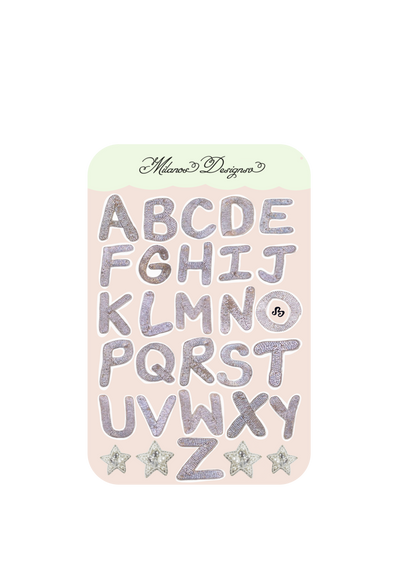 Glitter letter sticker sheet