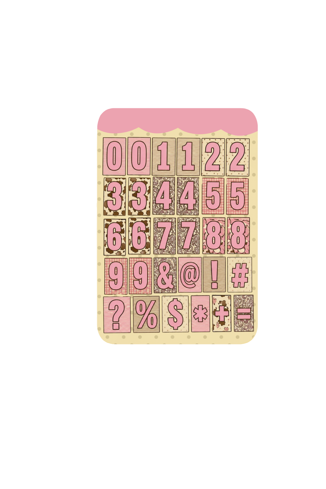 Cutezy Numbers sticker sheet