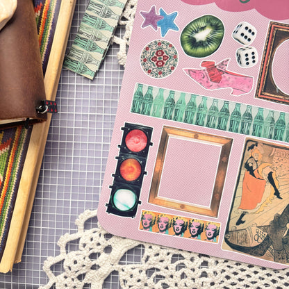 Vintage scrap sticker sheet