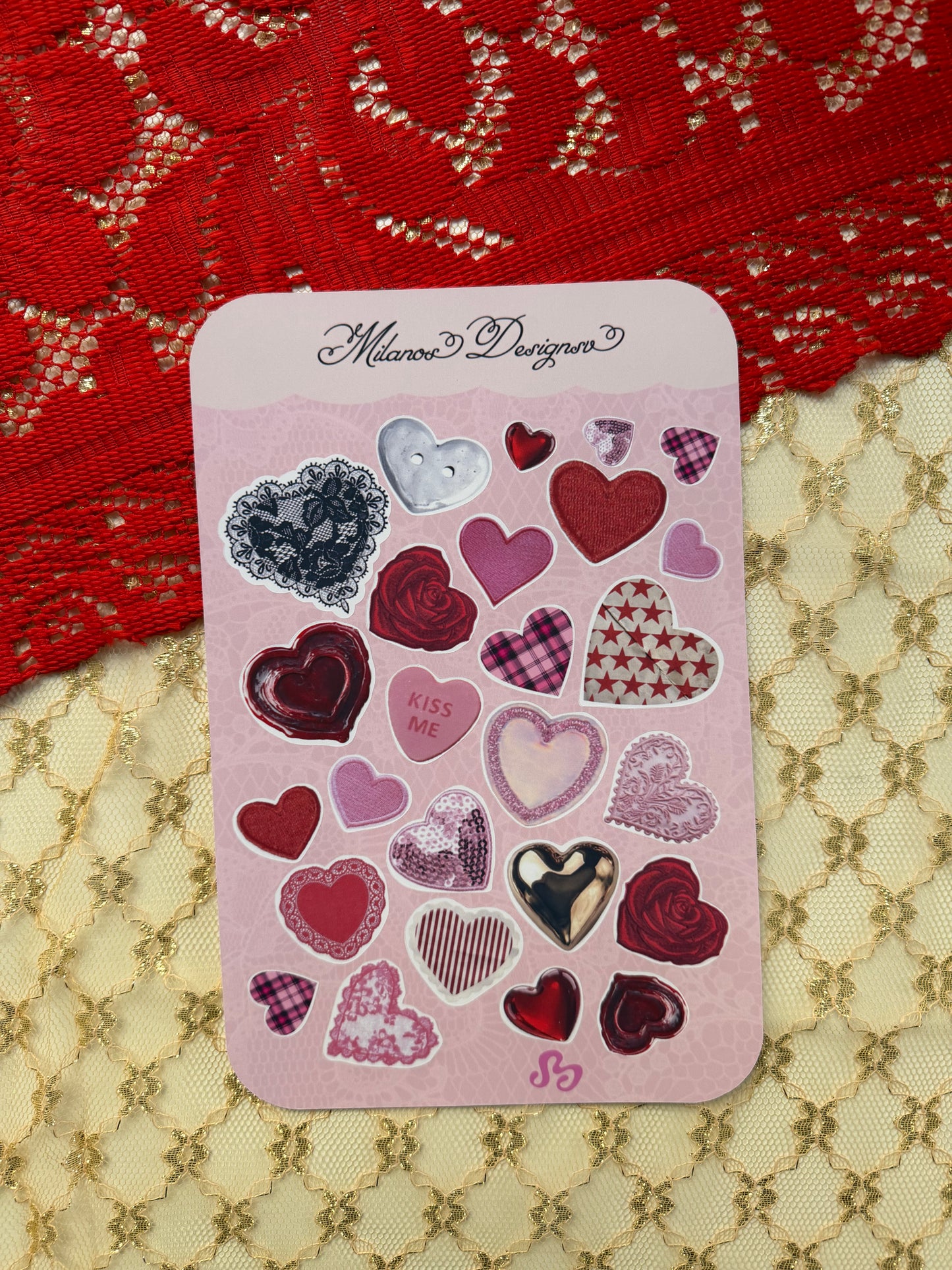 Hearts everywhere sticker sheet