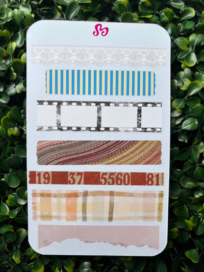 Washi tape strips stickers sheet