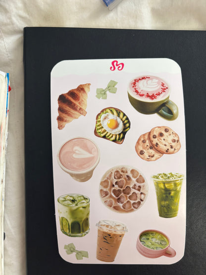 Coffe shop sticker sheet