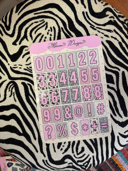 Cutezy Numbers sticker sheet