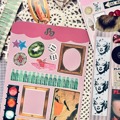 Vintage scrap sticker sheet