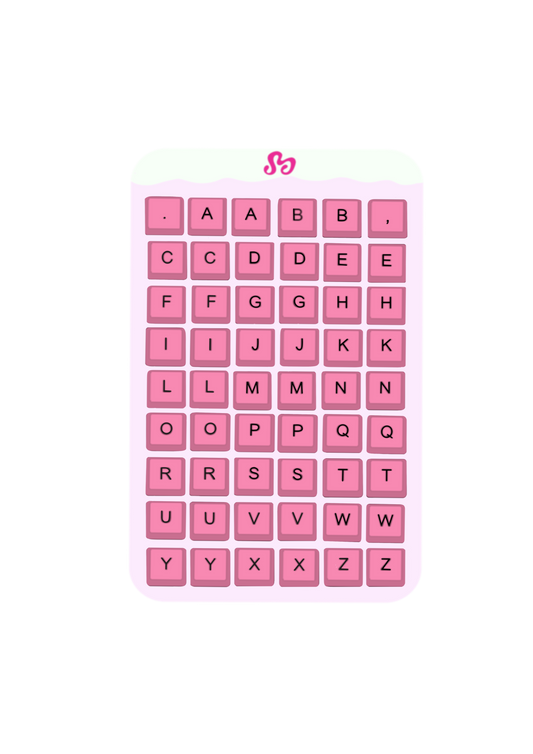 Vintage keyboard letter sticker sheet