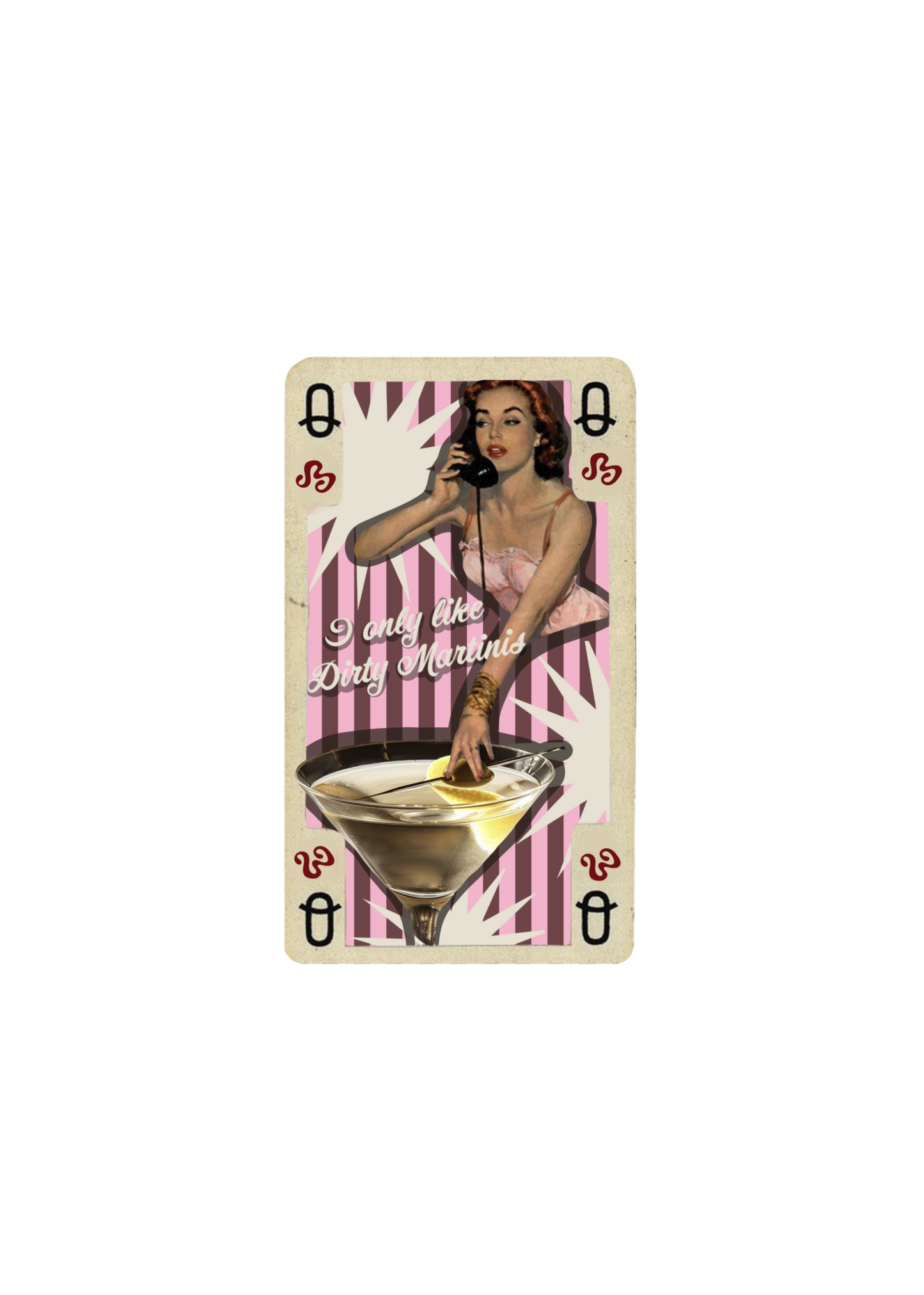 Dirty Martinis playing card stickers