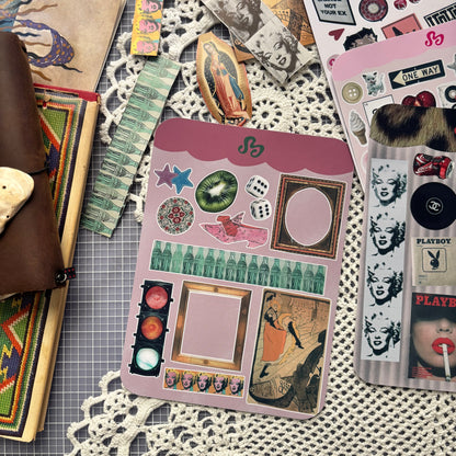 Vintage scrap sticker sheet