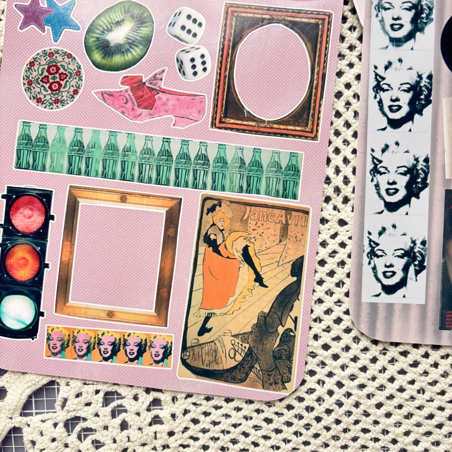 Vintage scrap sticker sheet