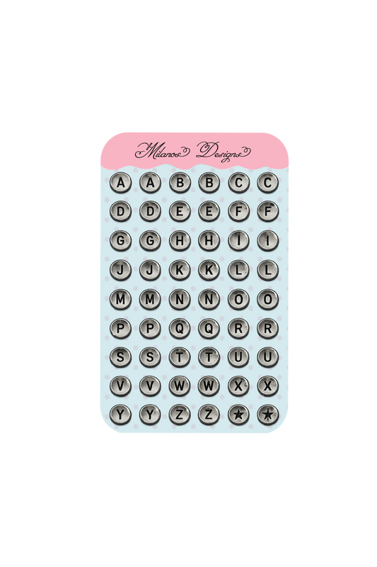 Stud letters sticker sheet