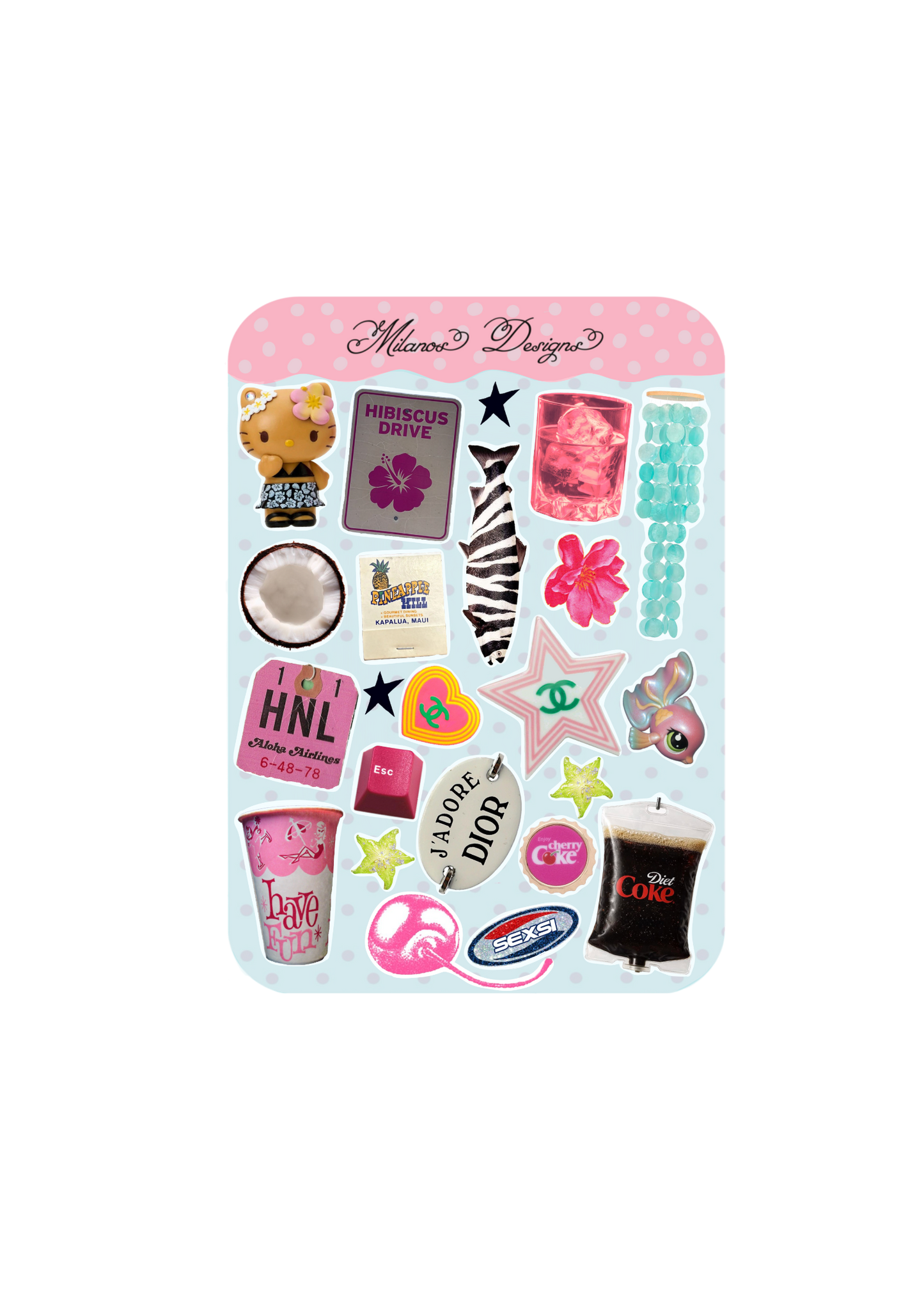It girl summer sticker sheet
