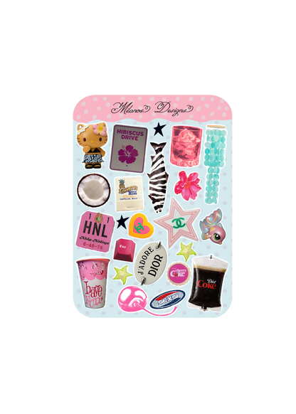 It girl summer sticker sheet