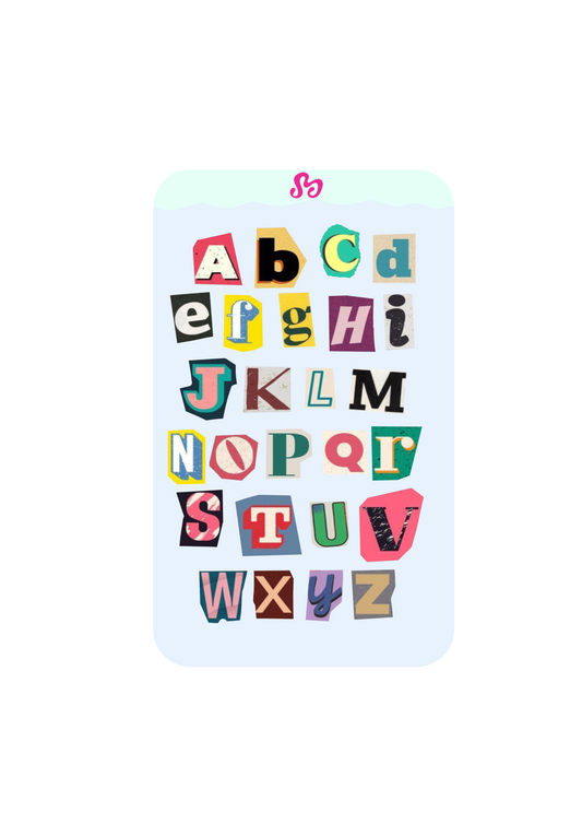 Magazine letters stickers sheet (pc of 2)
