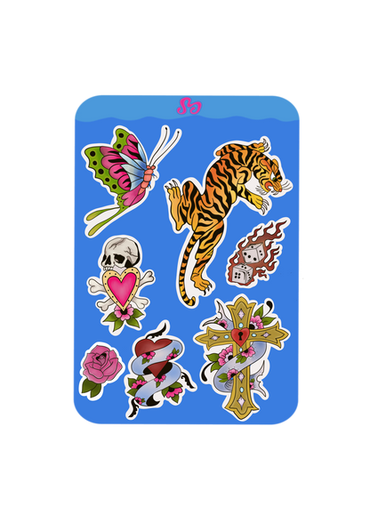 XL Y2K party sticker sheet