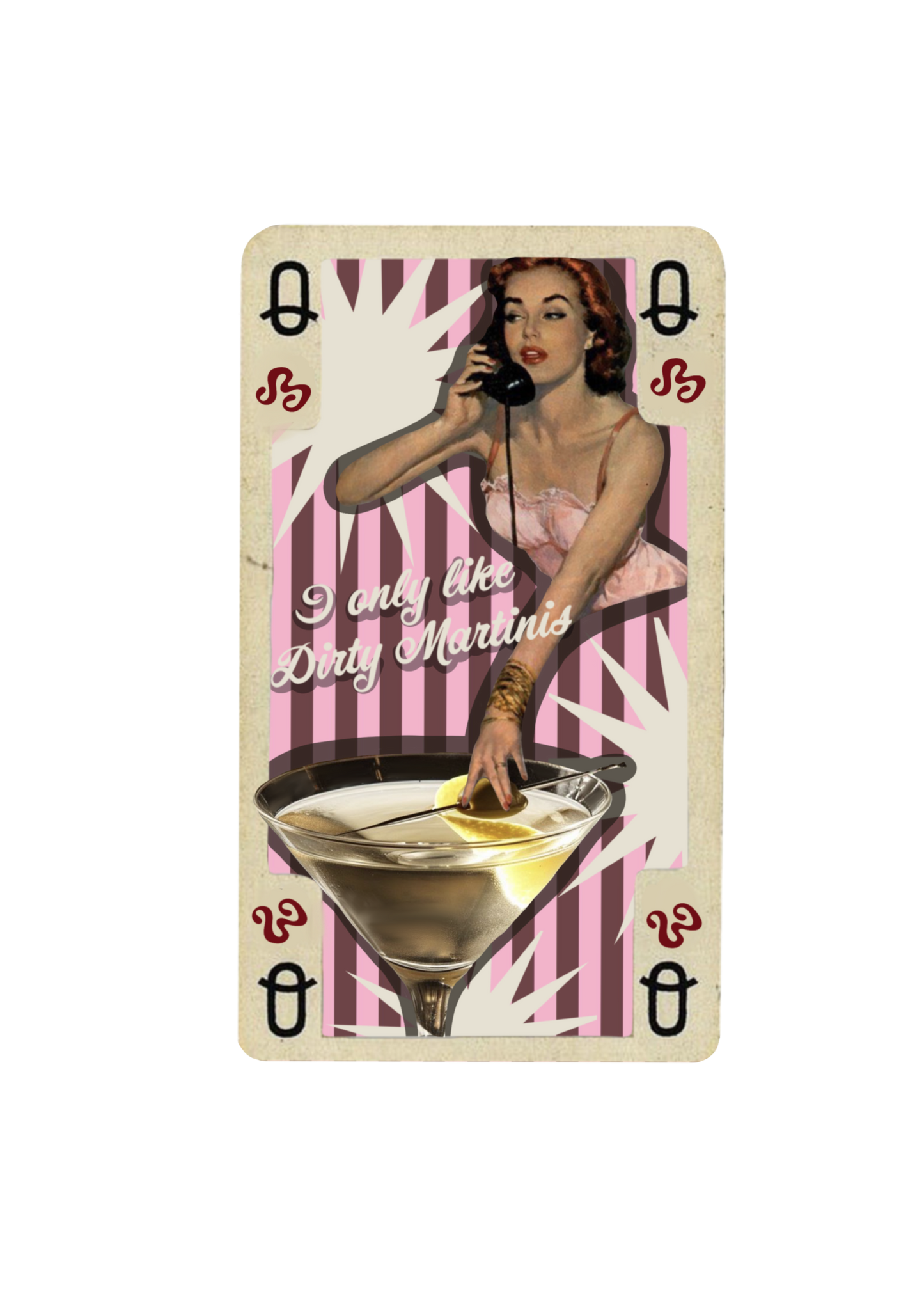 Dirty Martinis Playing Card Print