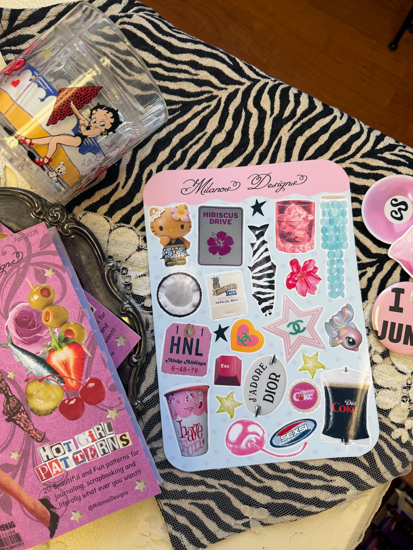 It girl summer sticker sheet
