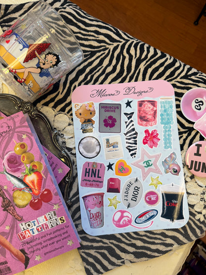 It girl summer sticker sheet