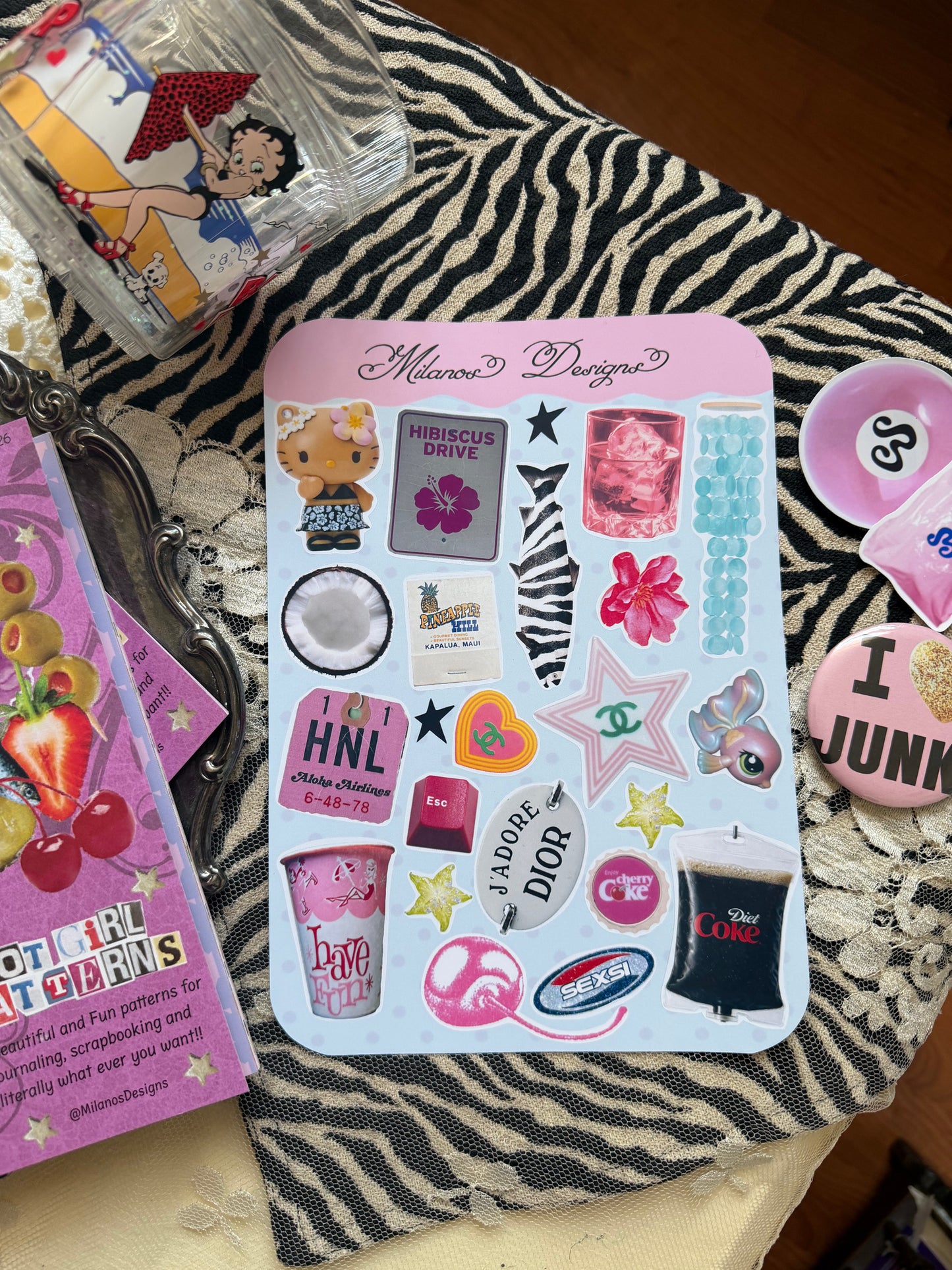 It girl summer sticker sheet