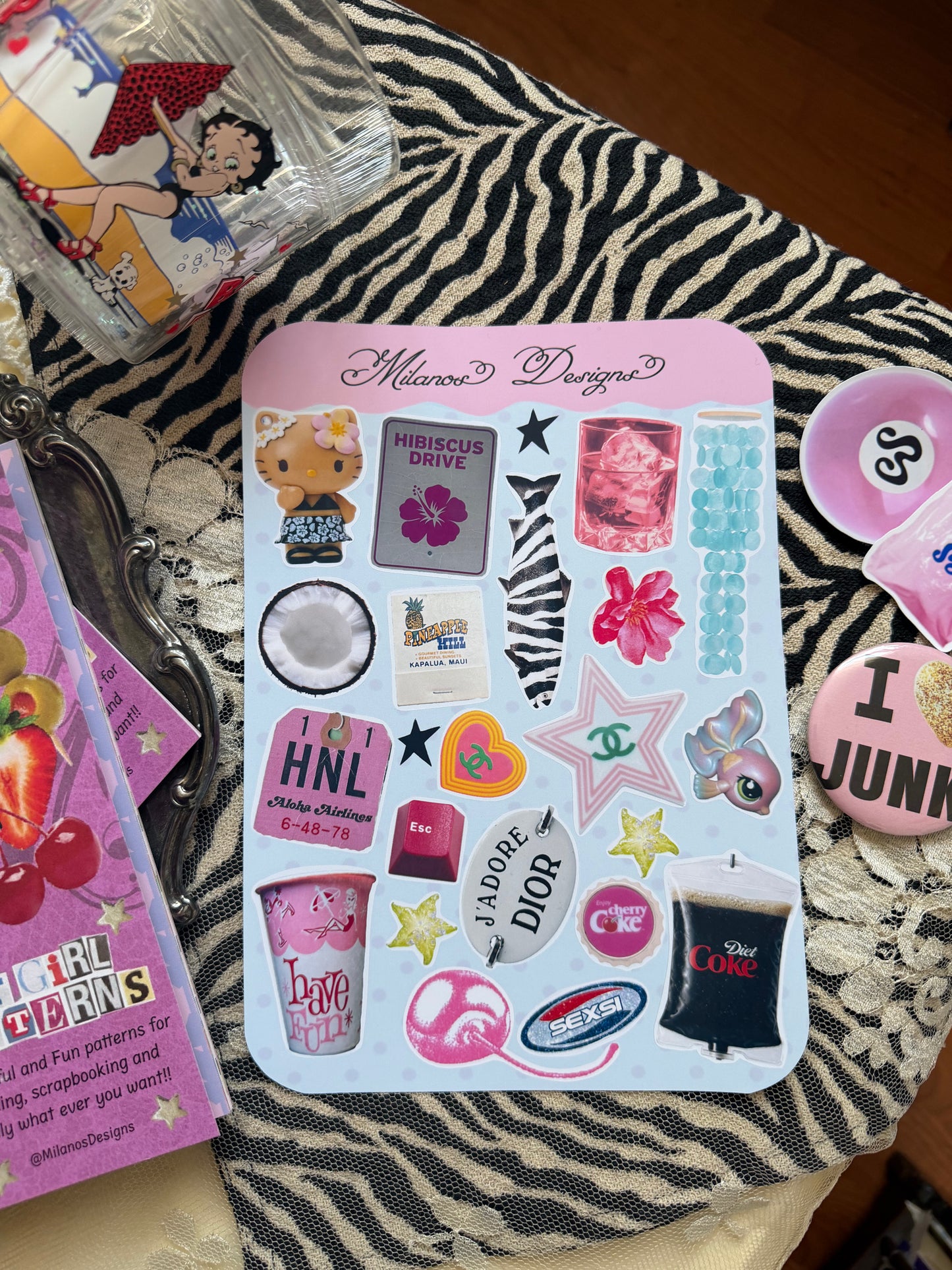 It girl summer sticker sheet