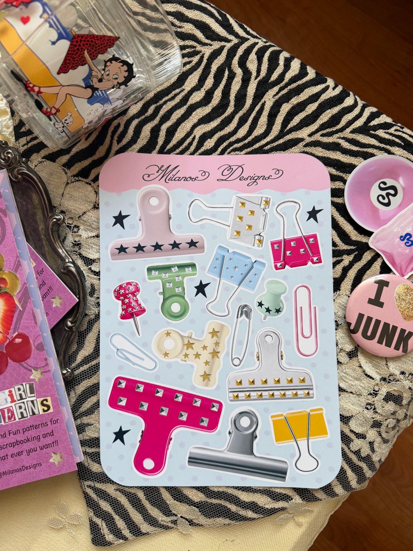 Cutzy clips sticker sheet
